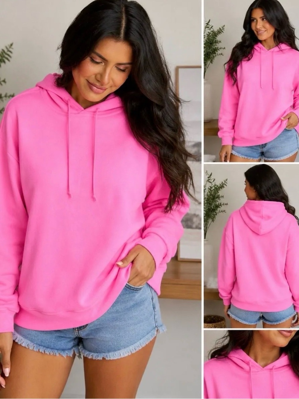 Zenana Classic Women's Pink Pullover Hoodie